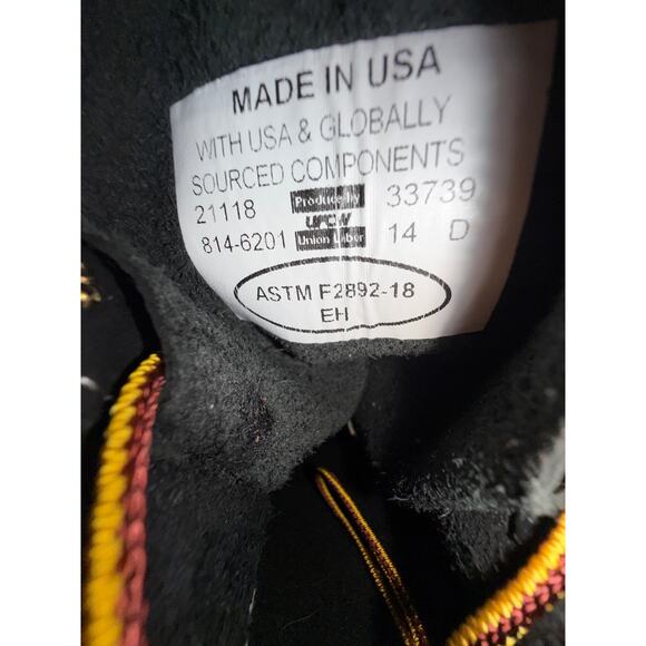 Thorogood Work Boots American 6" Men's 14D Moc Soft Toe Black Leather 814-6201 - Picture 7 of 9